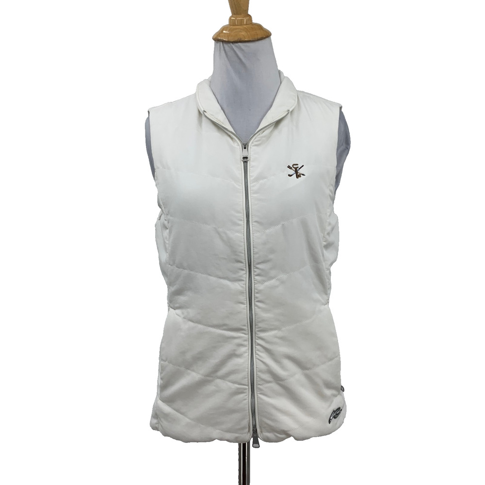 Kjus Vest Women 36 US S Small White Lightweight Maven Full Zip Jacket Golf *LOGO